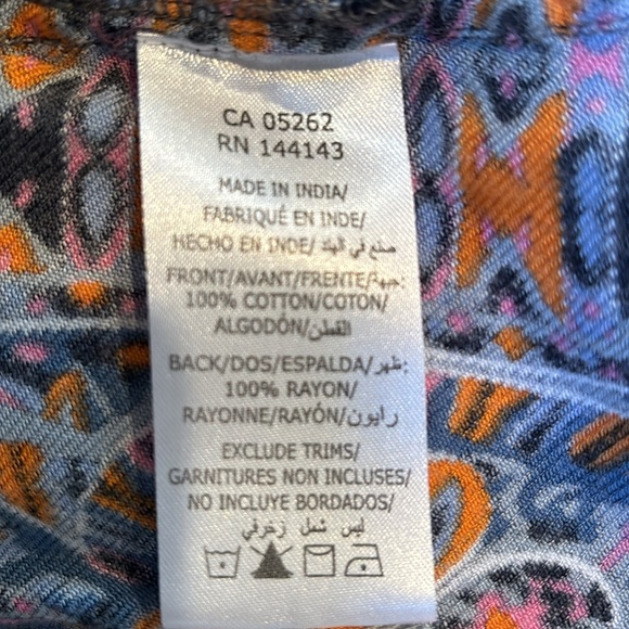 California Moonrise Button-Up Shirt Boho Printed Back Plaid Layering, Size M - Picture 9 of 11